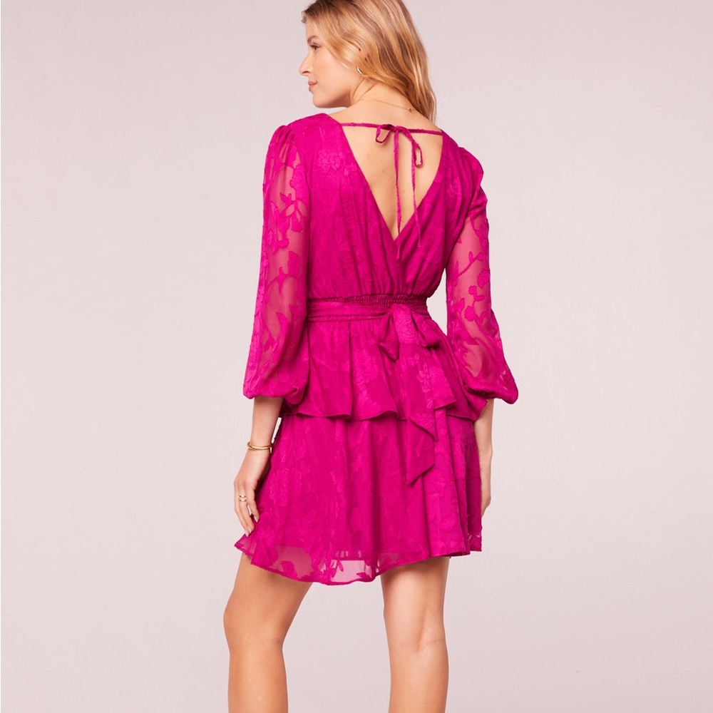 Band of the Free Hot Pink Long Sleeve Tiered Dress NWT Size M